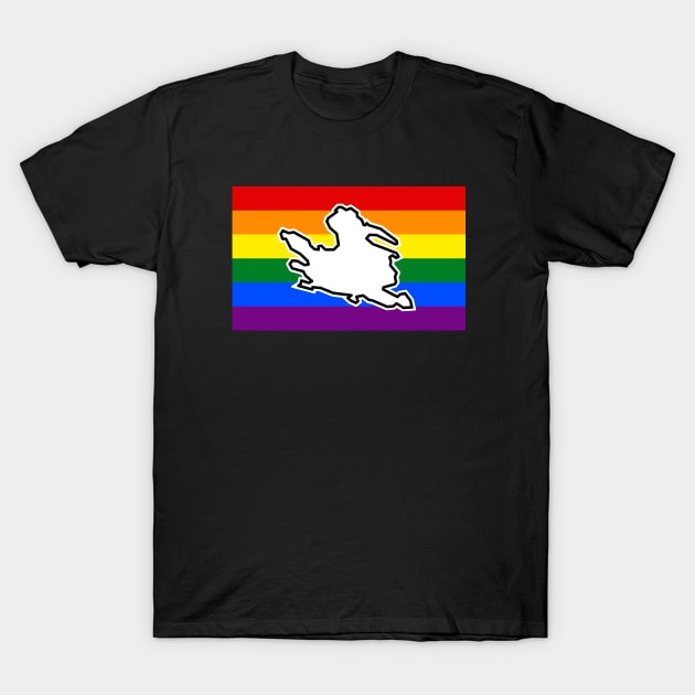 Mayne Island BC - Rainbow Pride Flag - LGBT Colours - Mayne Island T-Shirt by Bleeding Red Pride